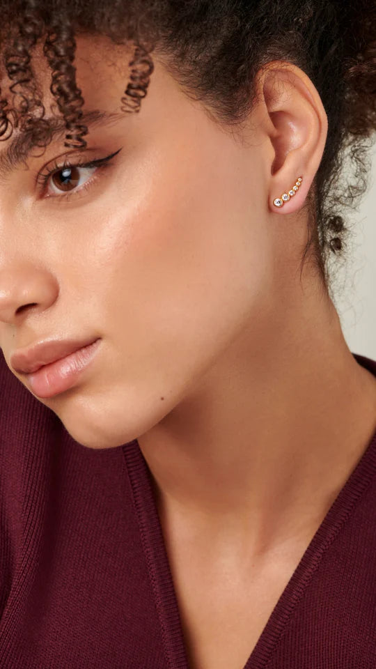Bubble Zircon Ear Climber