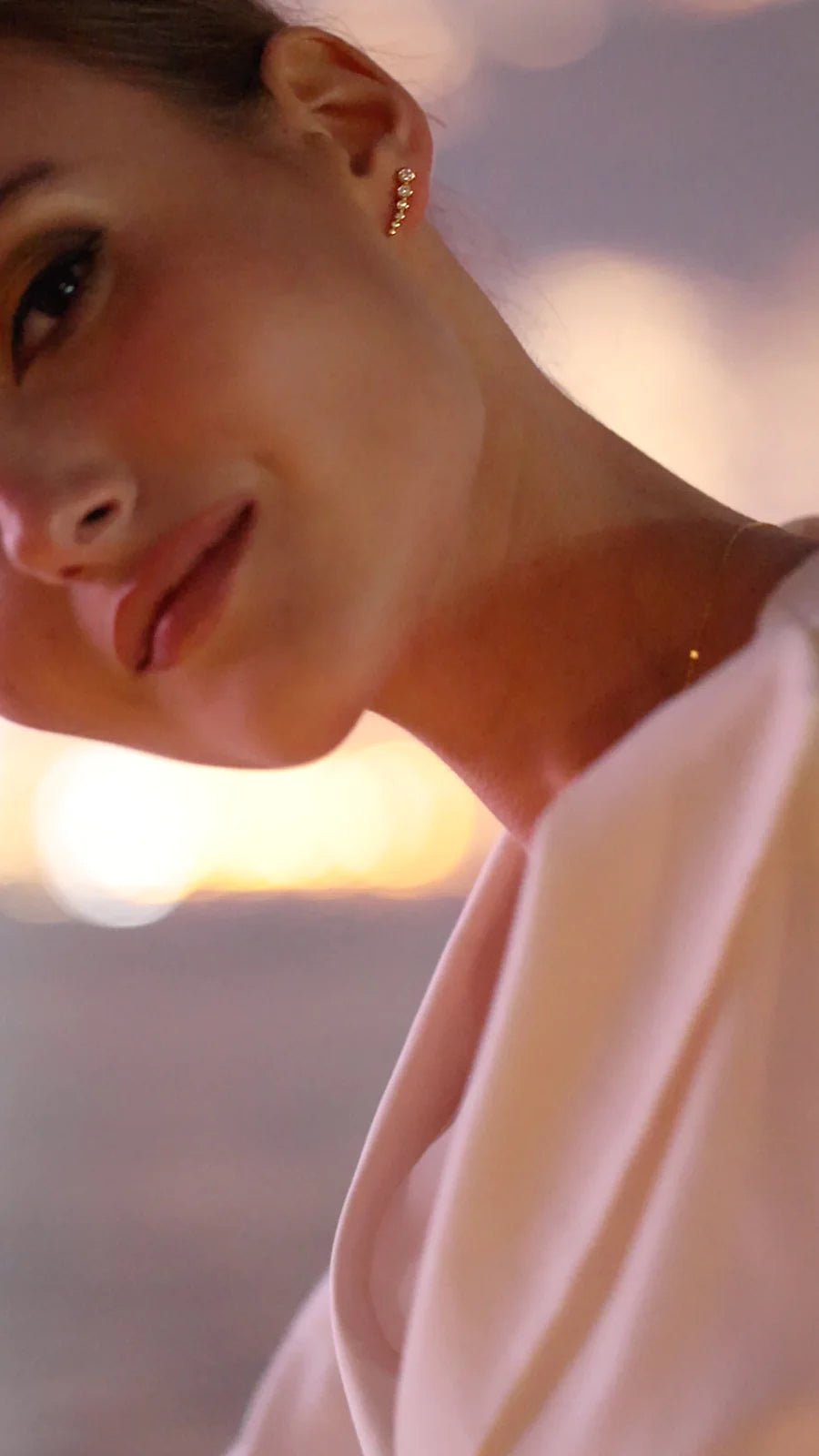 Bubble Zircon Ear Climber - ARTSY SILVER