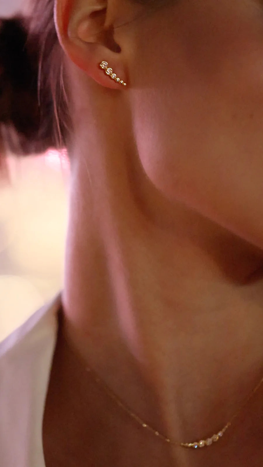 Bubble Zircon Ear Climber - ARTSY SILVER