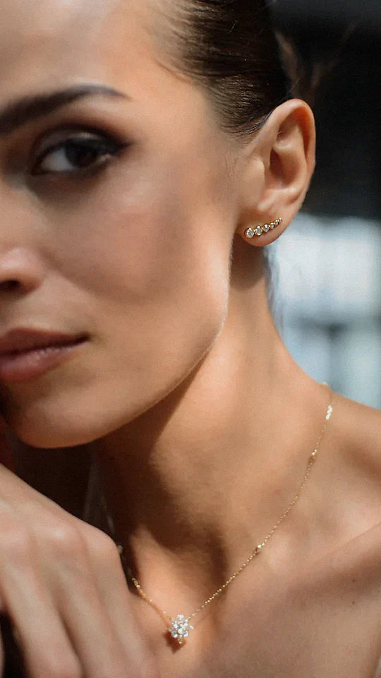 Bubble Zircon Ear Climber