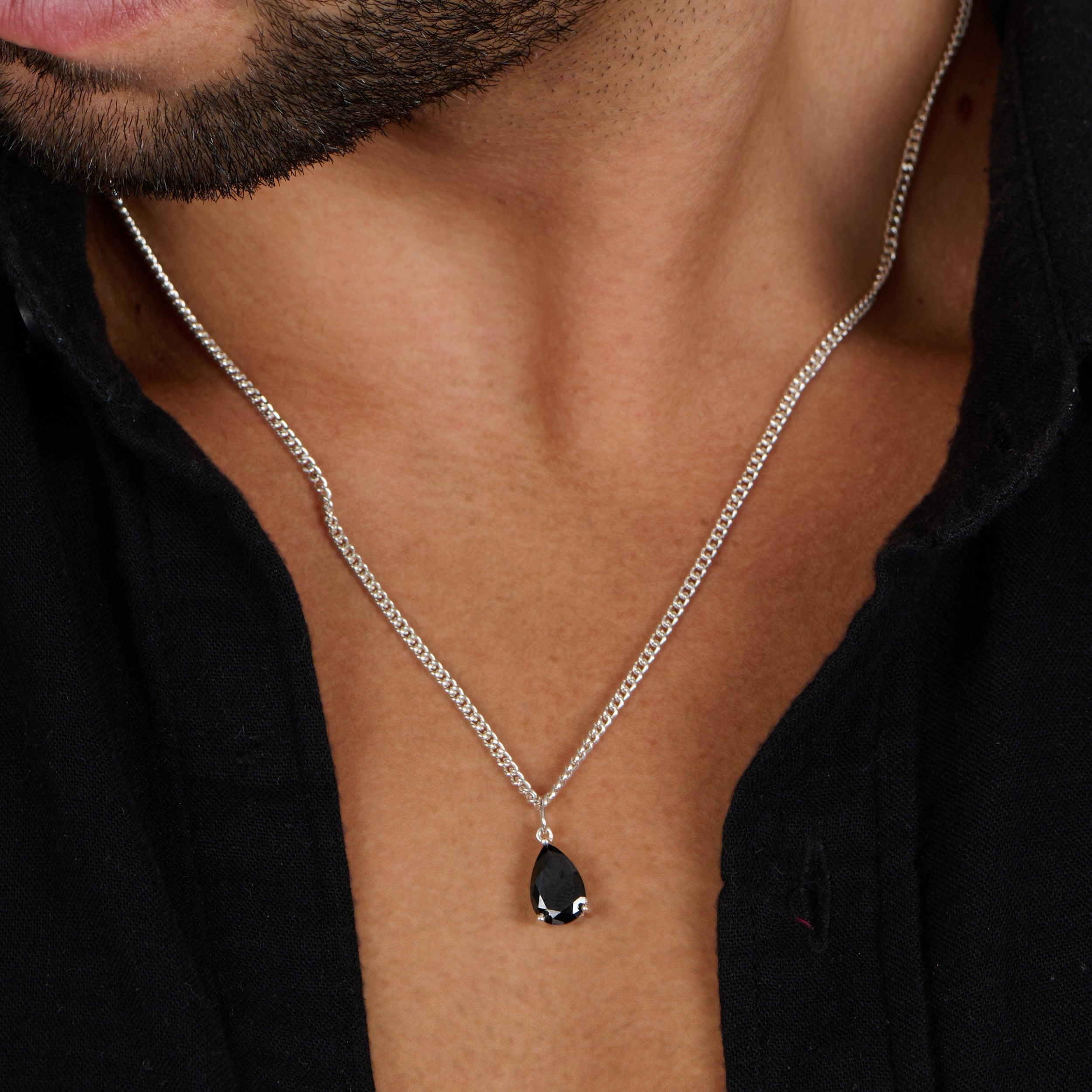 Bucky Black Pear Pendant