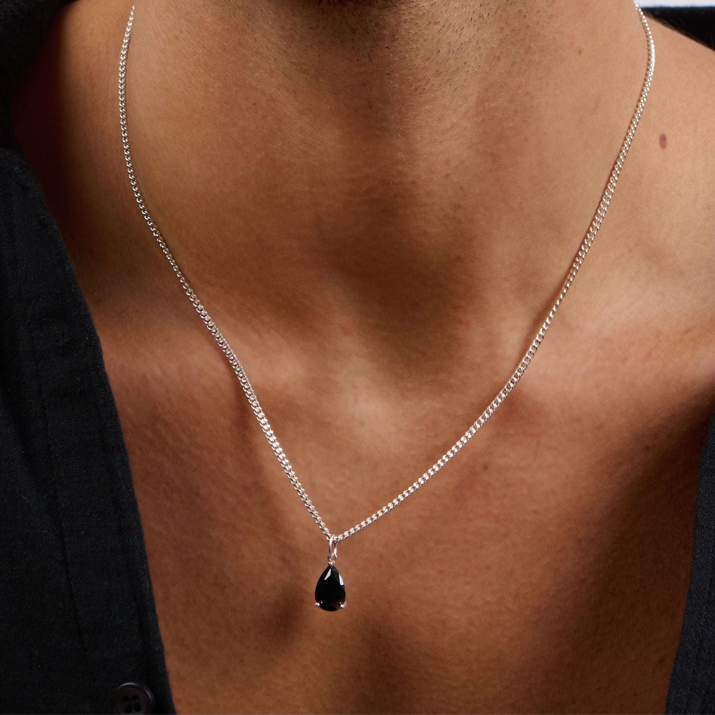 Bucky Black Pear Pendant