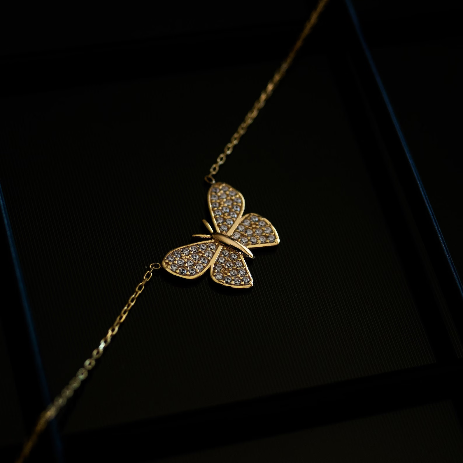 Butterfly Necklace Gold Plating