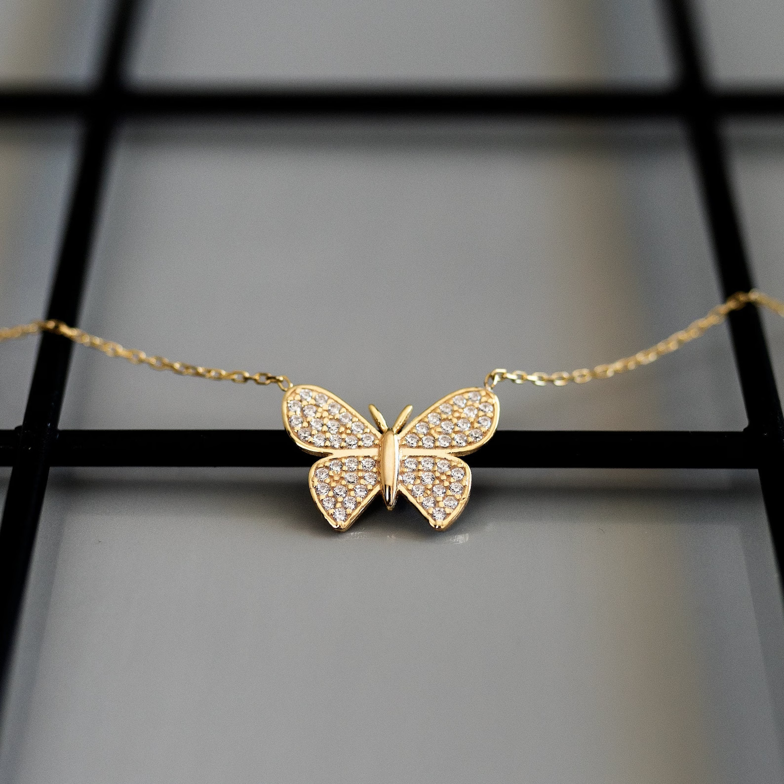 Butterfly Necklace Gold Plating