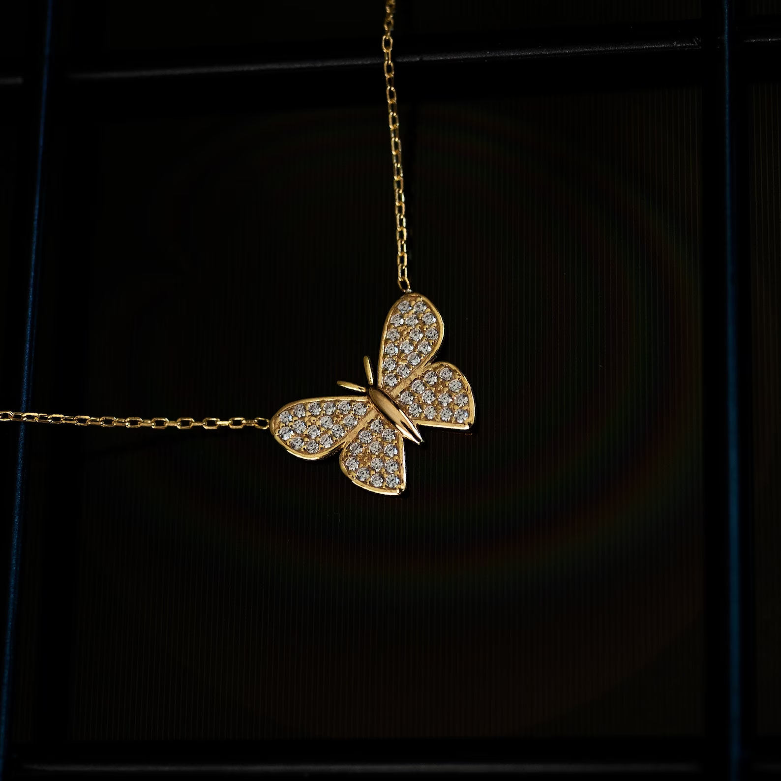 Butterfly Necklace Gold Plating