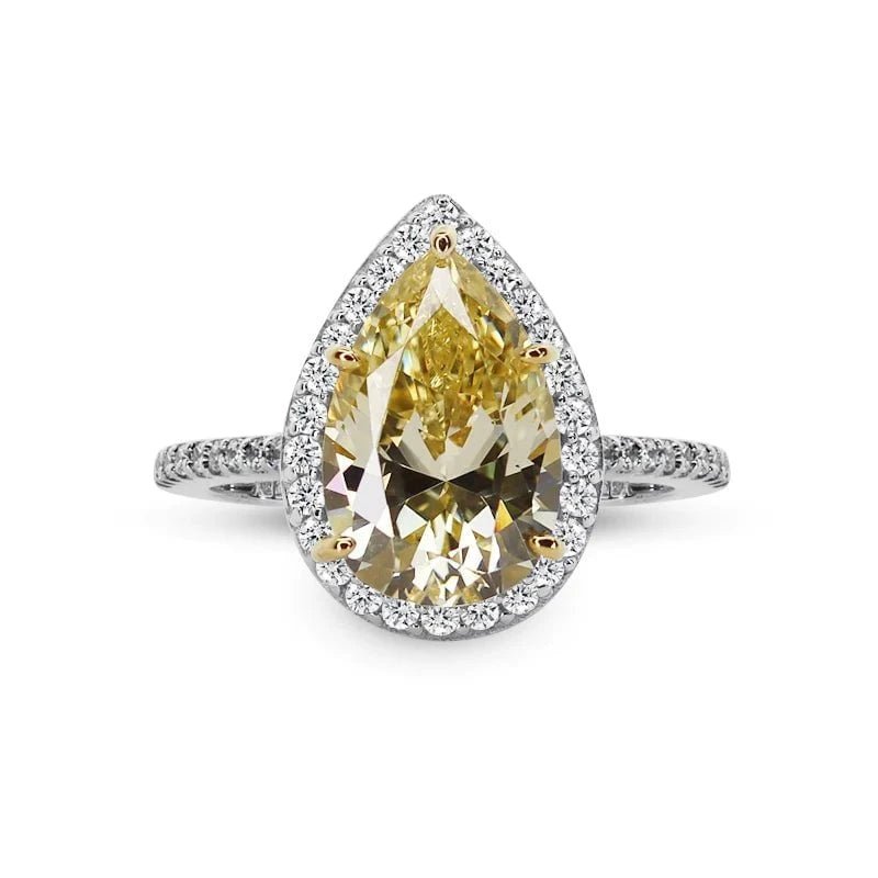 Canary Pear Yellow Zircon Ring - ARTSY SILVER