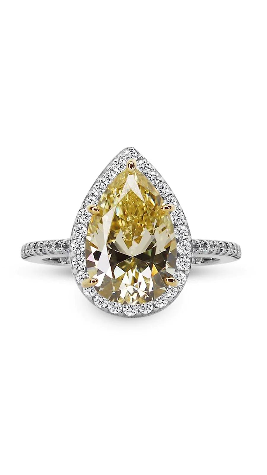 Canary Pear Yellow Zircon Ring - ARTSY SILVER