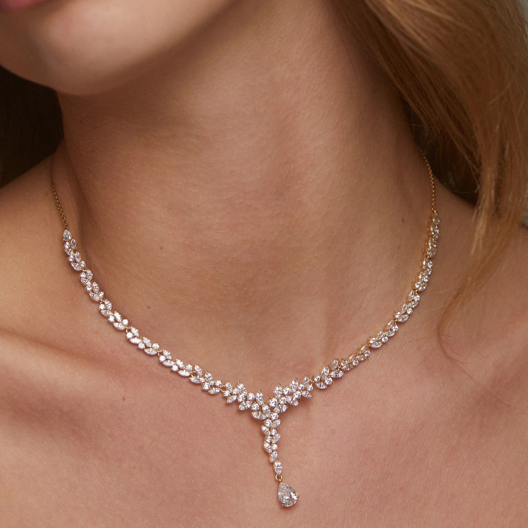 Radiant Cluster Y Necklace