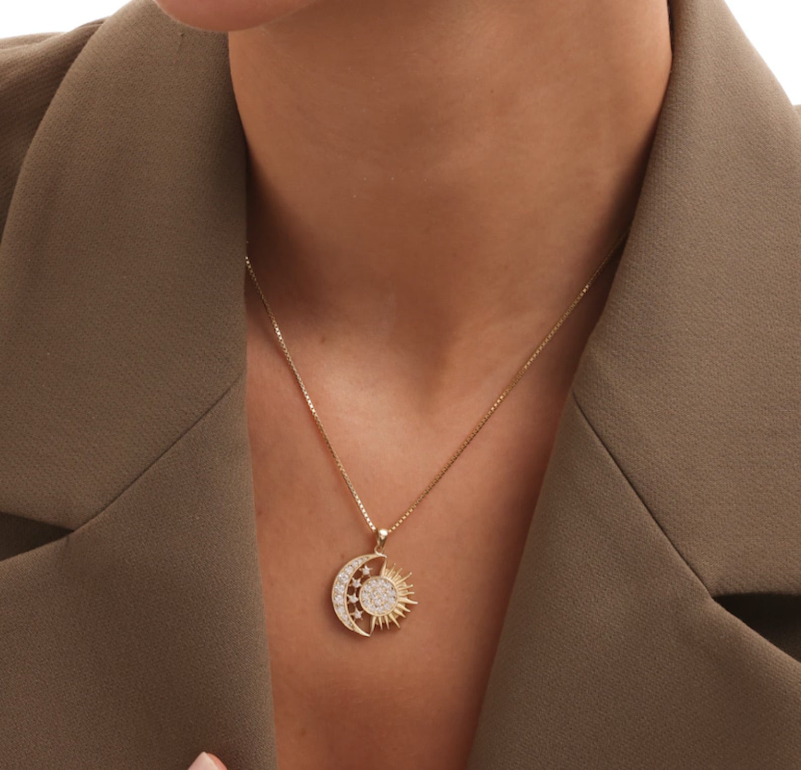 Celestial Sun Moon Necklace - ARTSY SILVER
