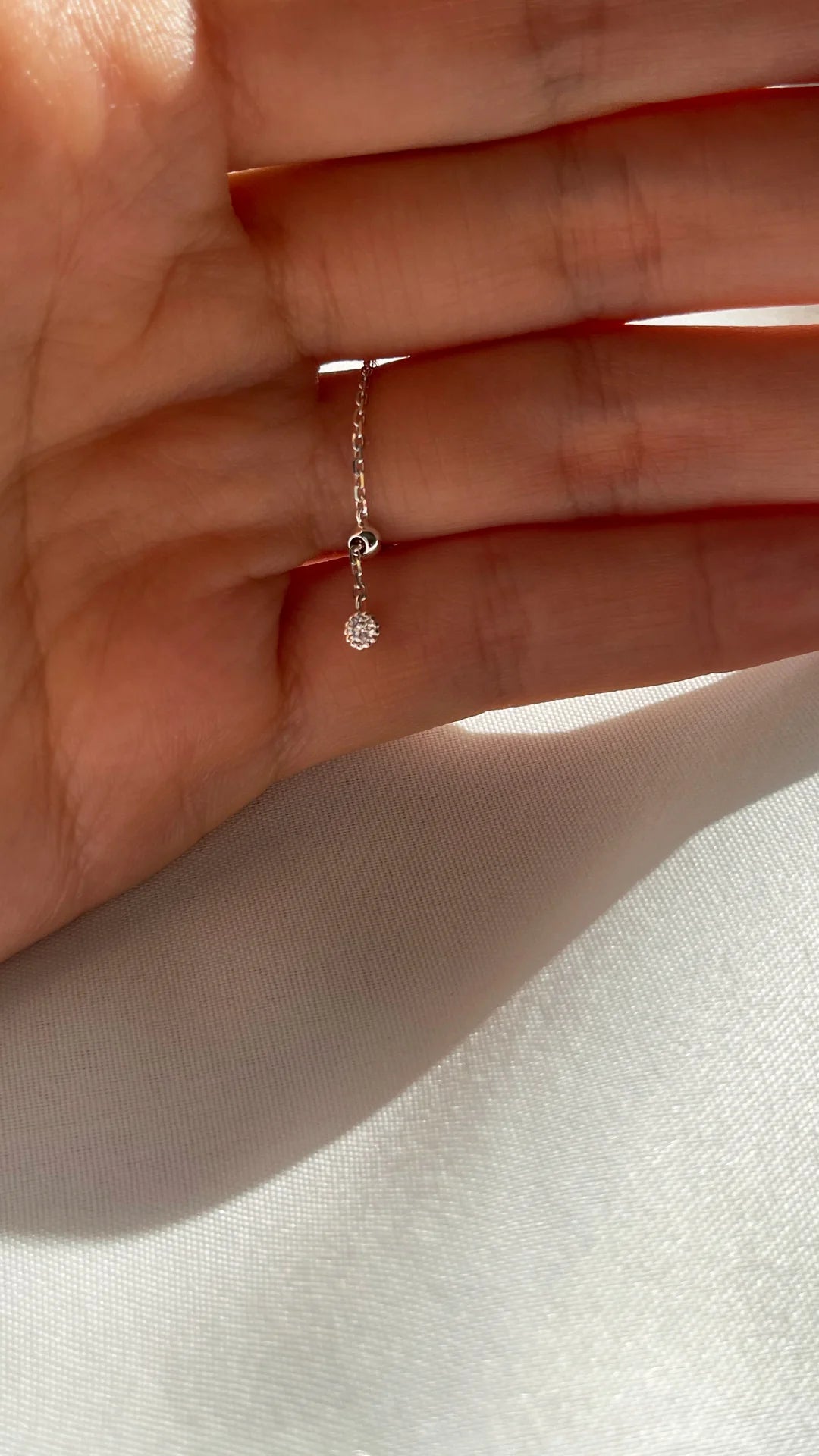 Chain Zircon Stone Ring - ARTSY SILVER