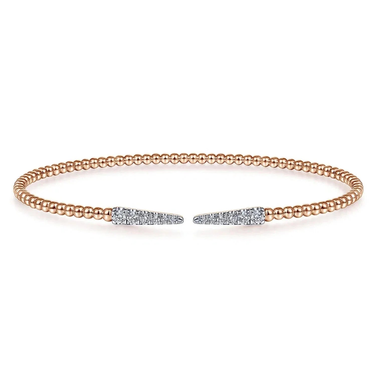 Charmed Arrow Beaded Zircon Bangle - ARTSY SILVER
