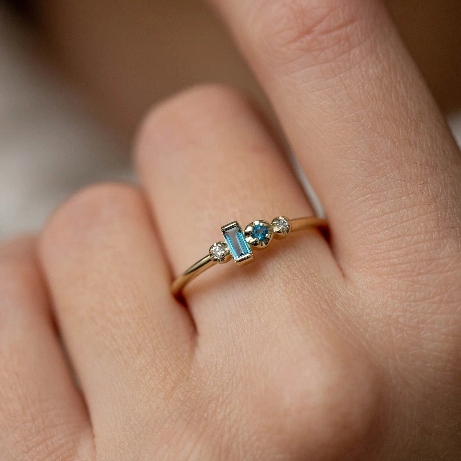 Cinderella London Blue Topaz Ring - ARTSY SILVER