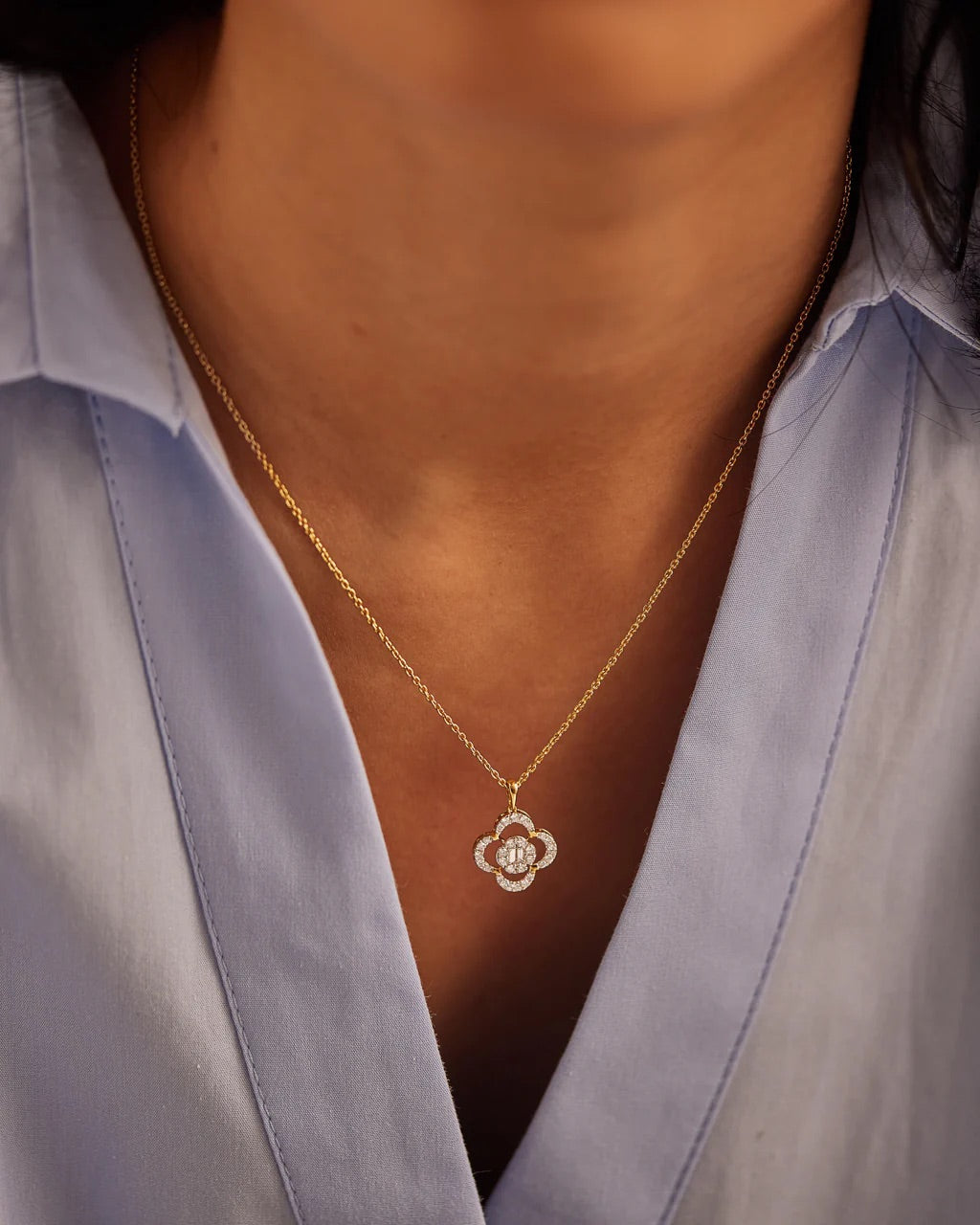 Golden Clover Necklace