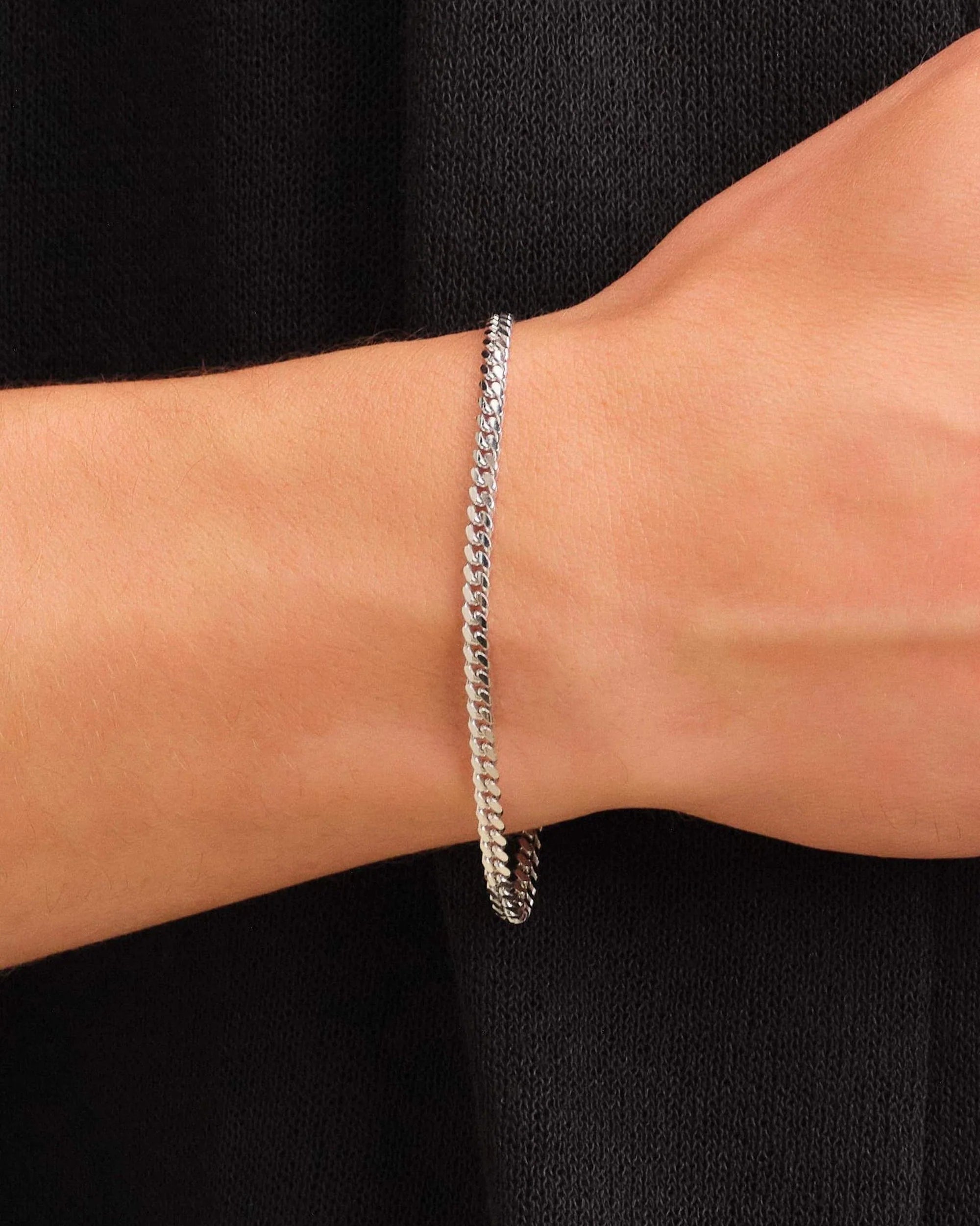 Cuban Link Bracelet 3mm Silver - ARTSY SILVER