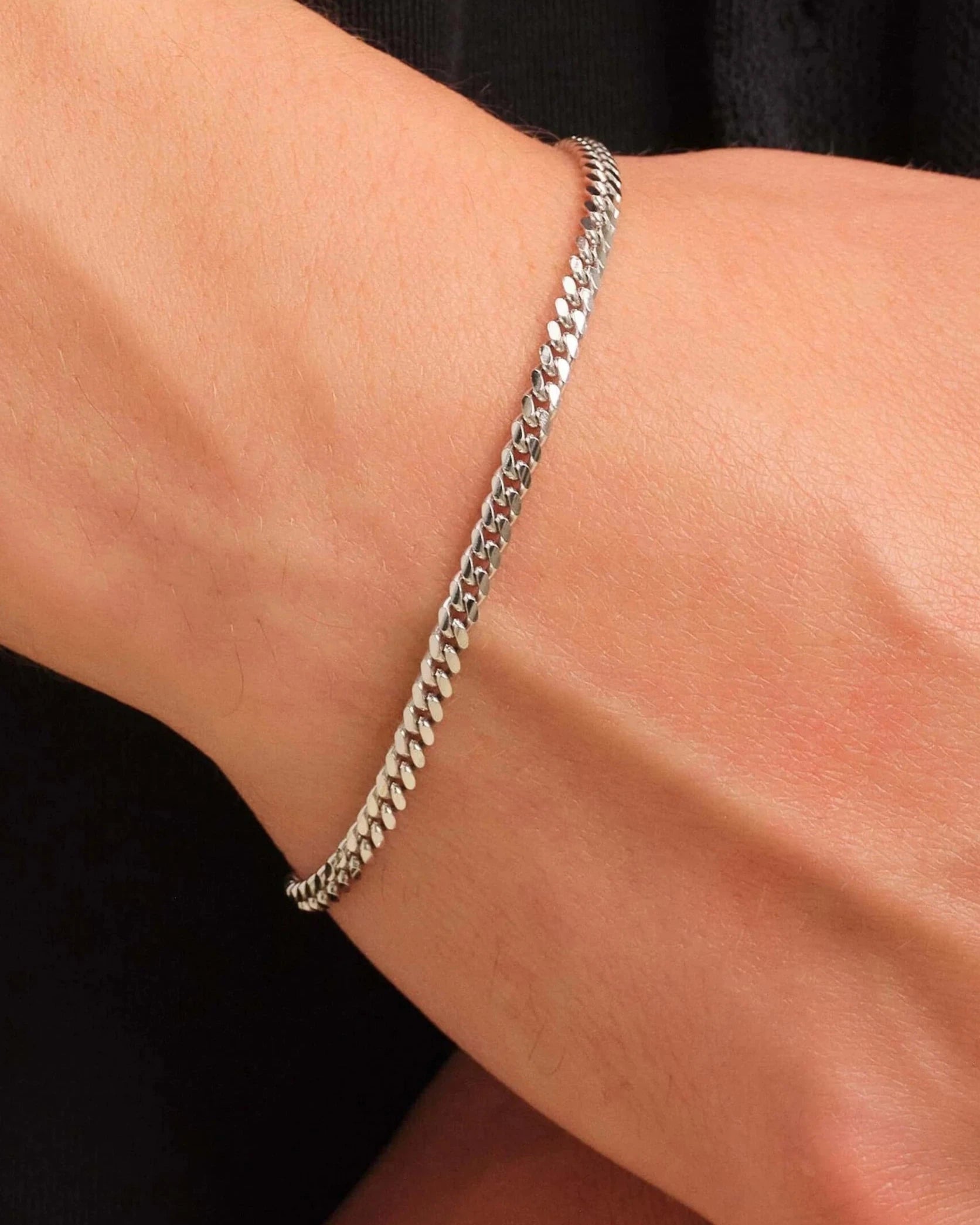 Cuban Link Bracelet 3mm Silver - ARTSY SILVER