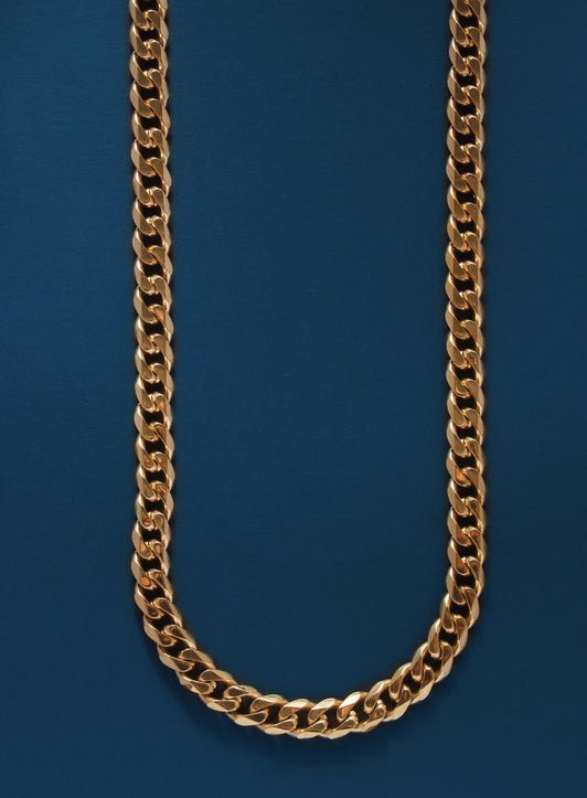 Cuban Link Chain 7mm Gold Plating - ARTSY SILVER