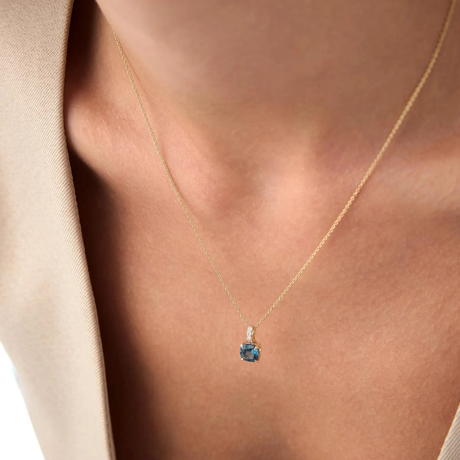 Midnight Topaz Promise Necklace