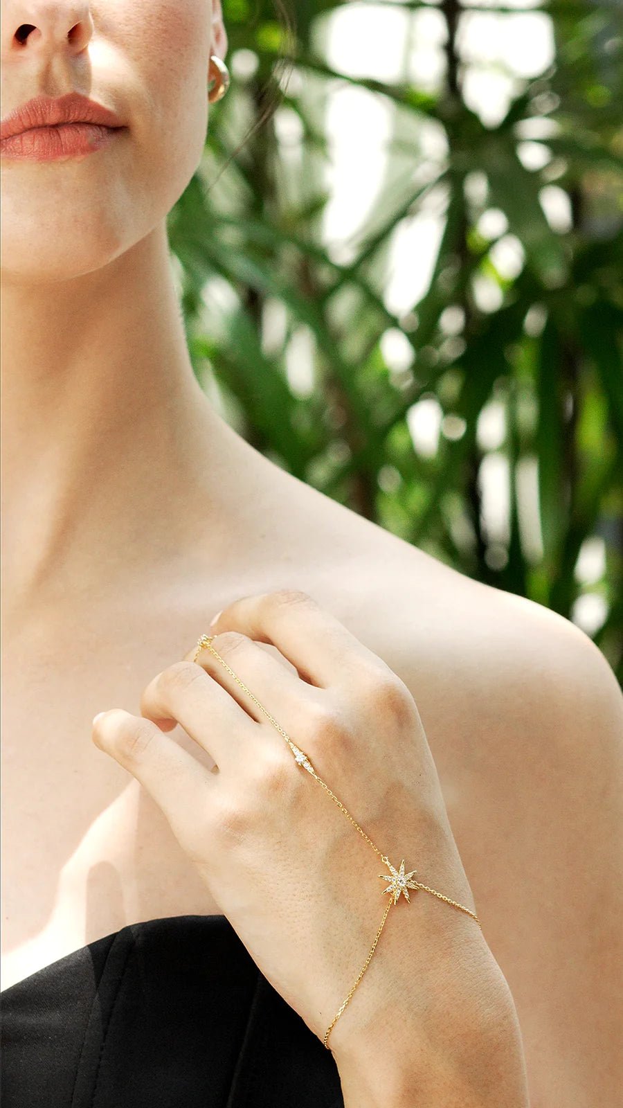 Dazzle Diva Gold Plated Hand Bracelet - ARTSY SILVER