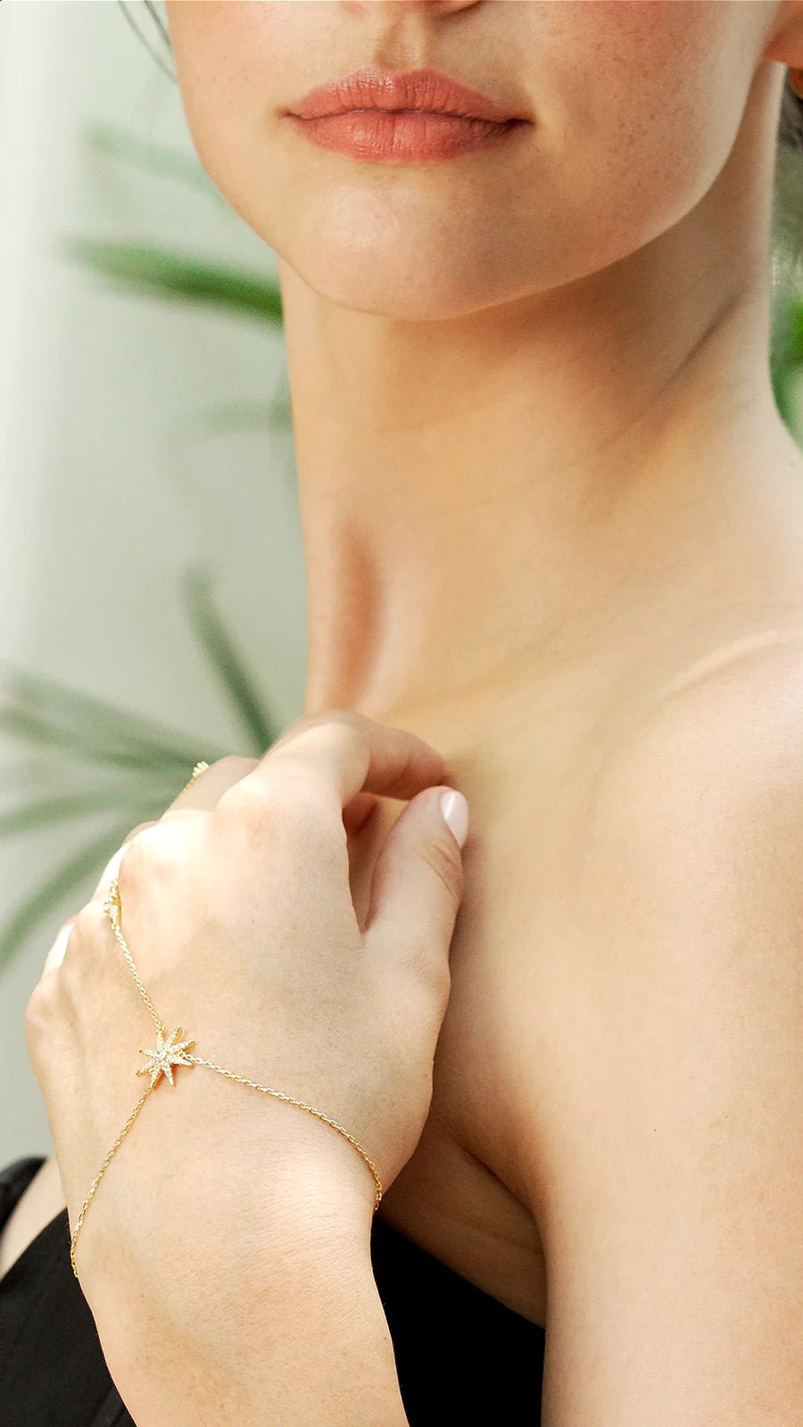 Dazzle Diva Gold Plated Hand Bracelet - ARTSY SILVER