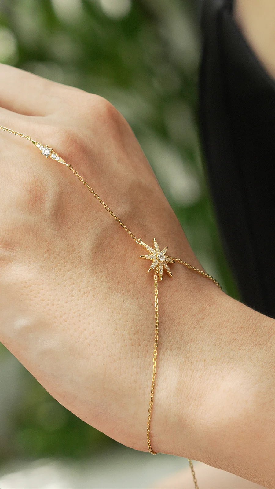 Dazzle Diva Gold Plated Hand Bracelet - ARTSY SILVER