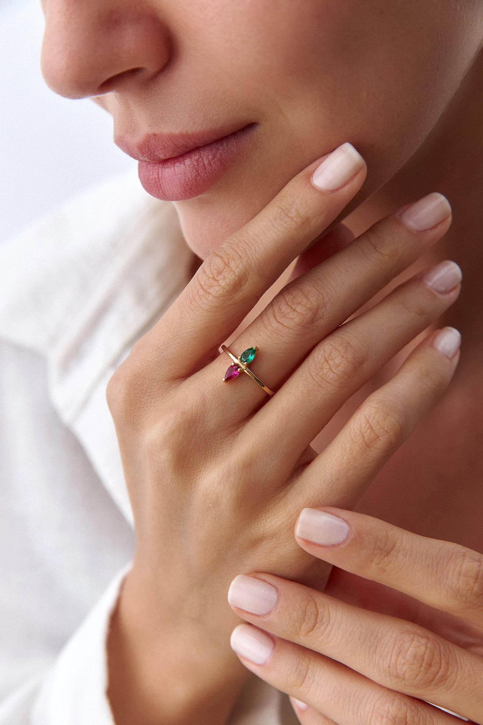 Double Birthstone Ring - ARTSY SILVER