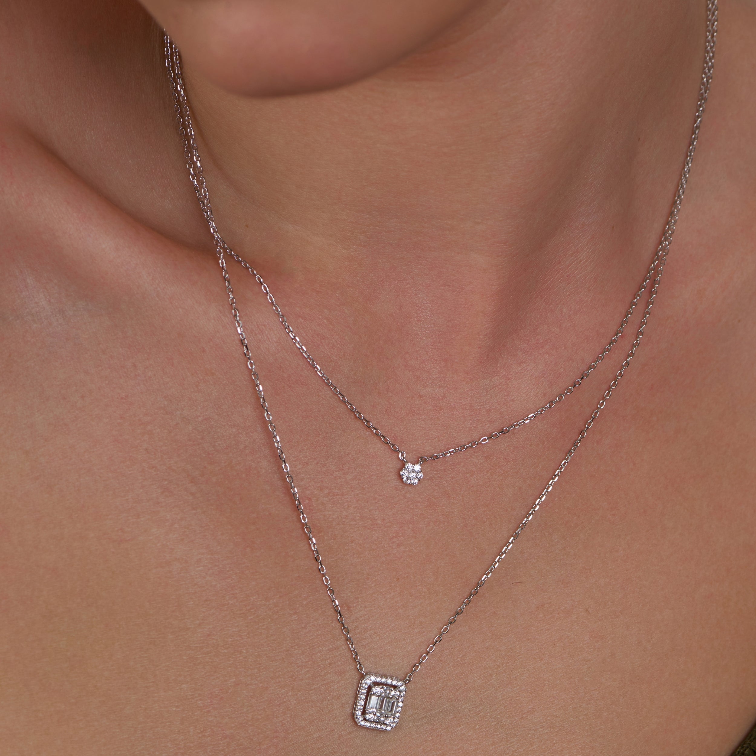 Double Layer Zircon Necklace