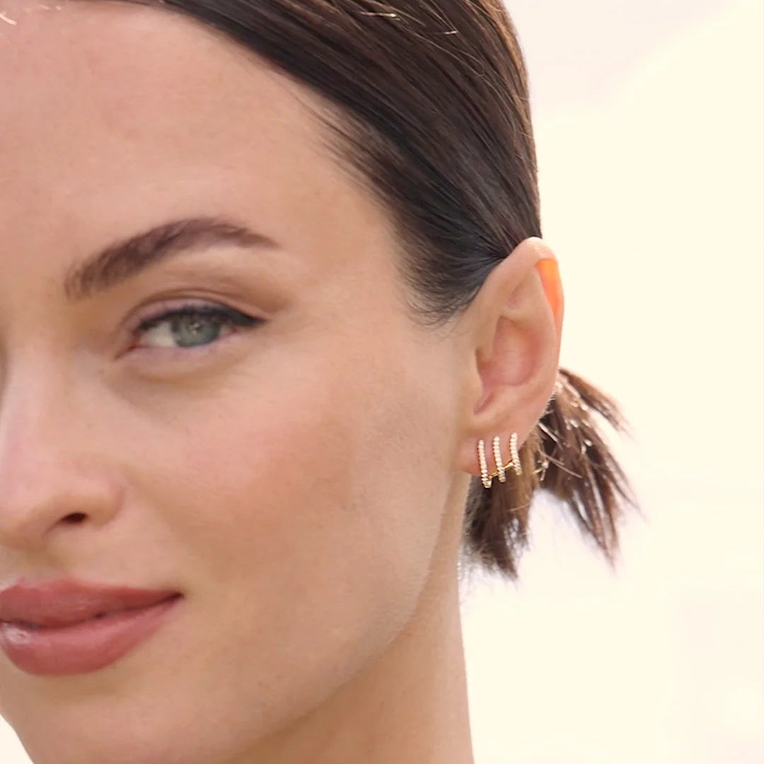 Girls Math Zircon Earrings - ARTSY SILVER