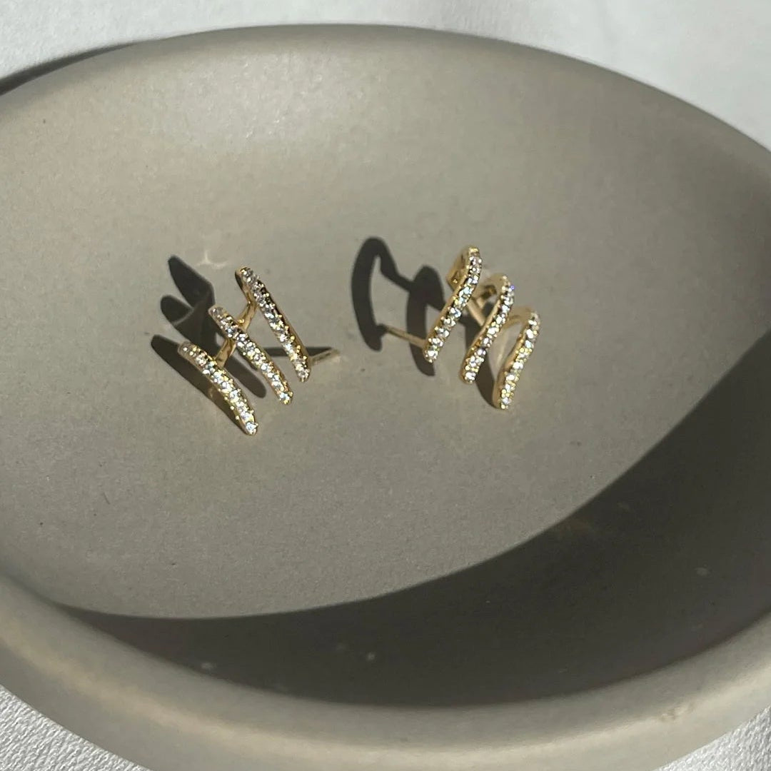 Girls Math Zircon Earrings - ARTSY SILVER