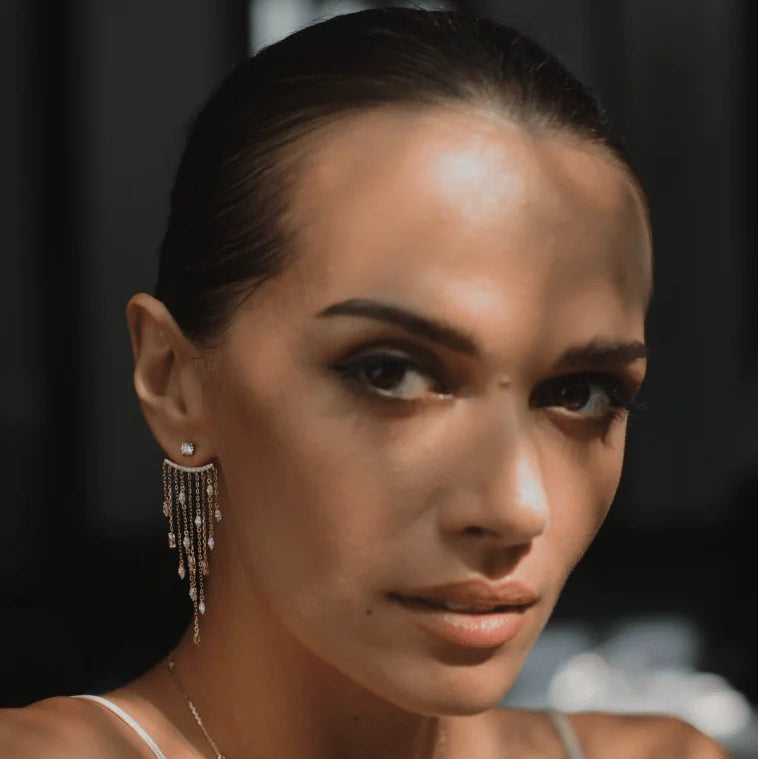 Chandelier Gold Plating Ear Jacket - ARTSY SILVER