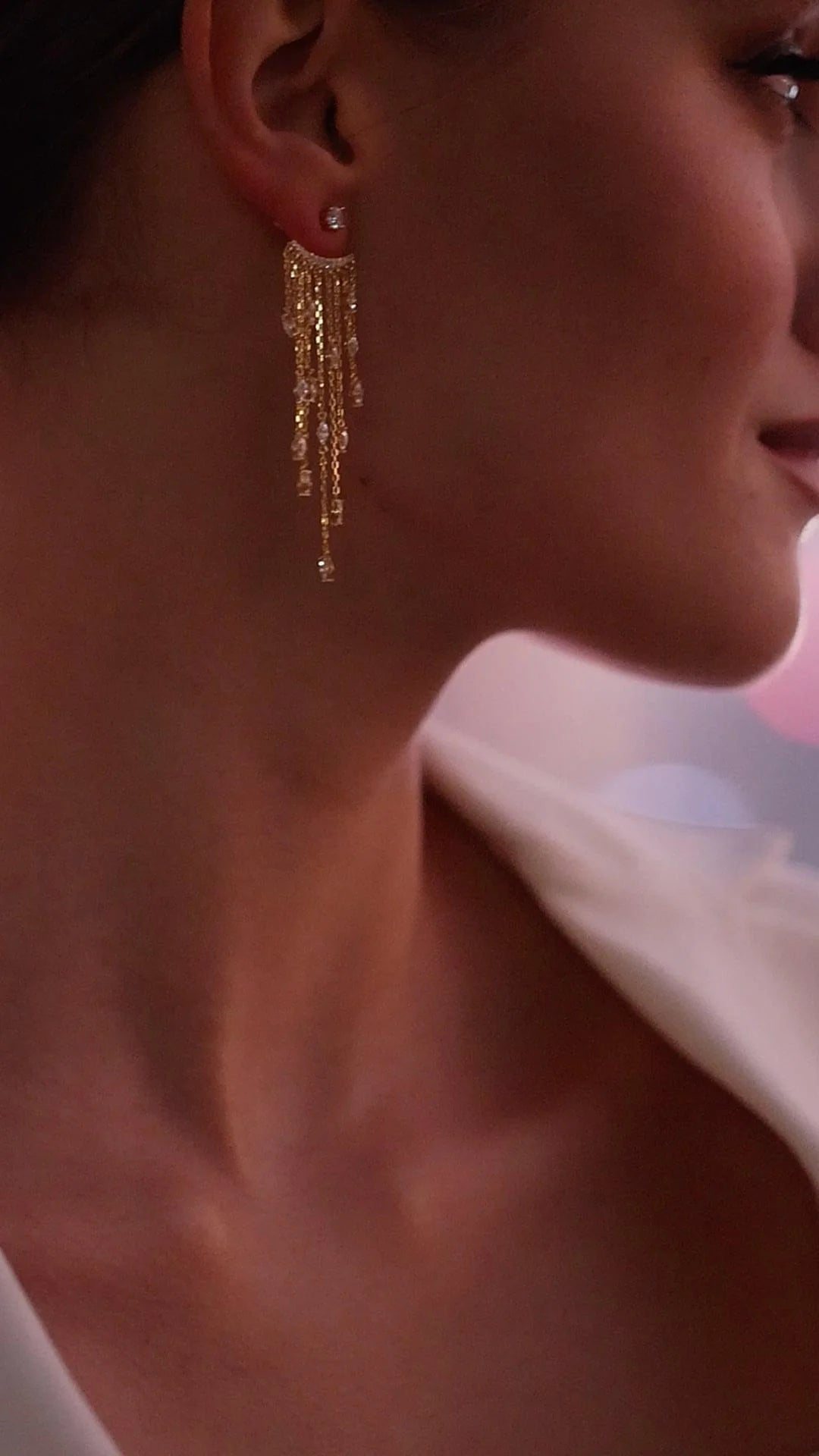 Chandelier Gold Plating Ear Jacket - ARTSY SILVER