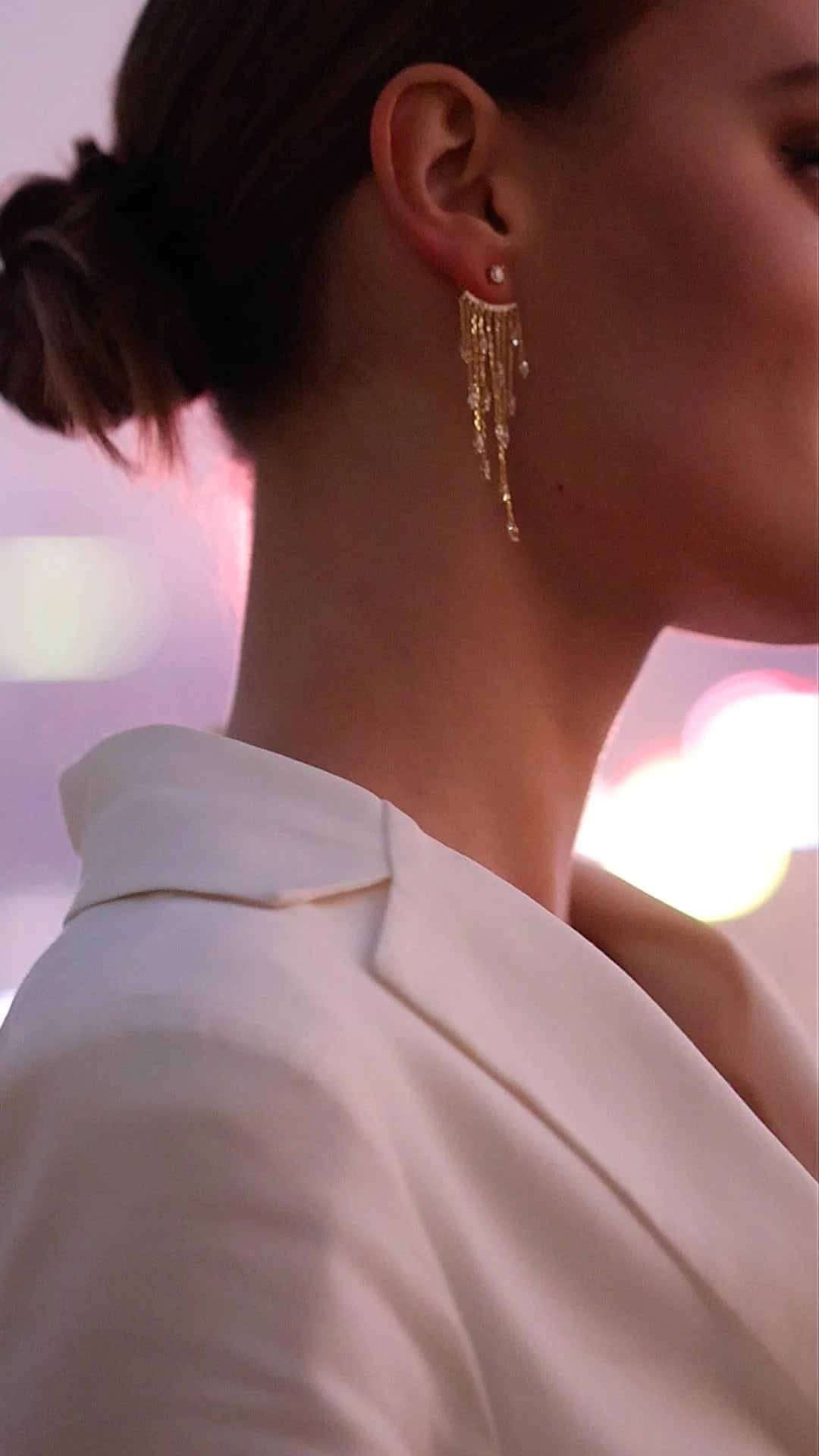 Chandelier Gold Plating Ear Jacket - ARTSY SILVER