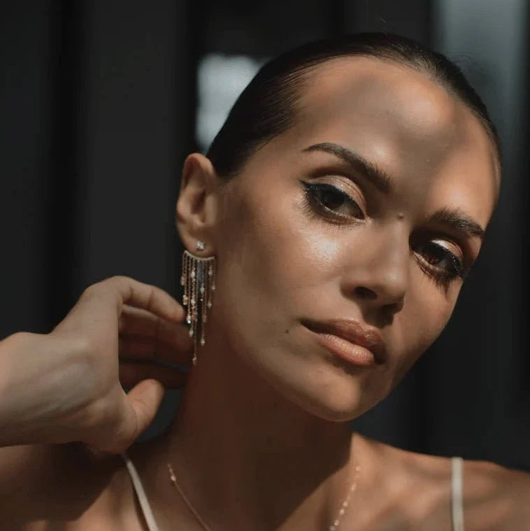 Chandelier Gold Plating Ear Jacket - ARTSY SILVER