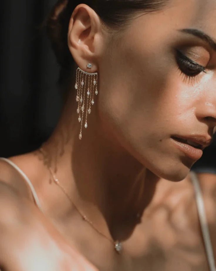 Chandelier Gold Plating Ear Jacket - ARTSY SILVER