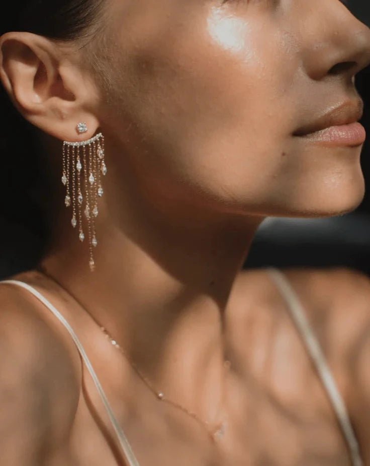 Chandelier Gold Plating Ear Jacket - ARTSY SILVER