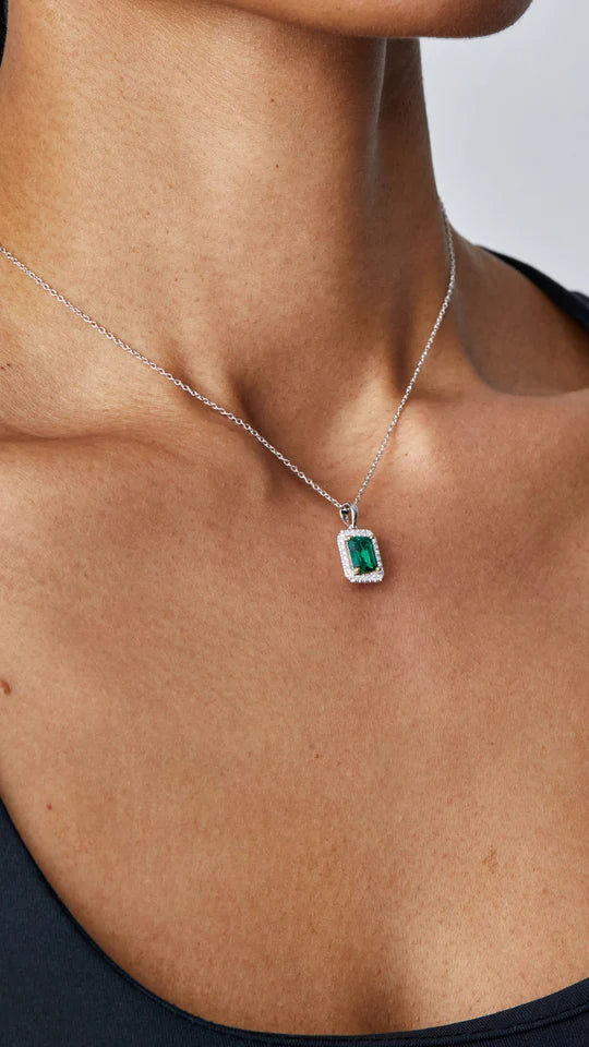 Emerald Borderset Necklace