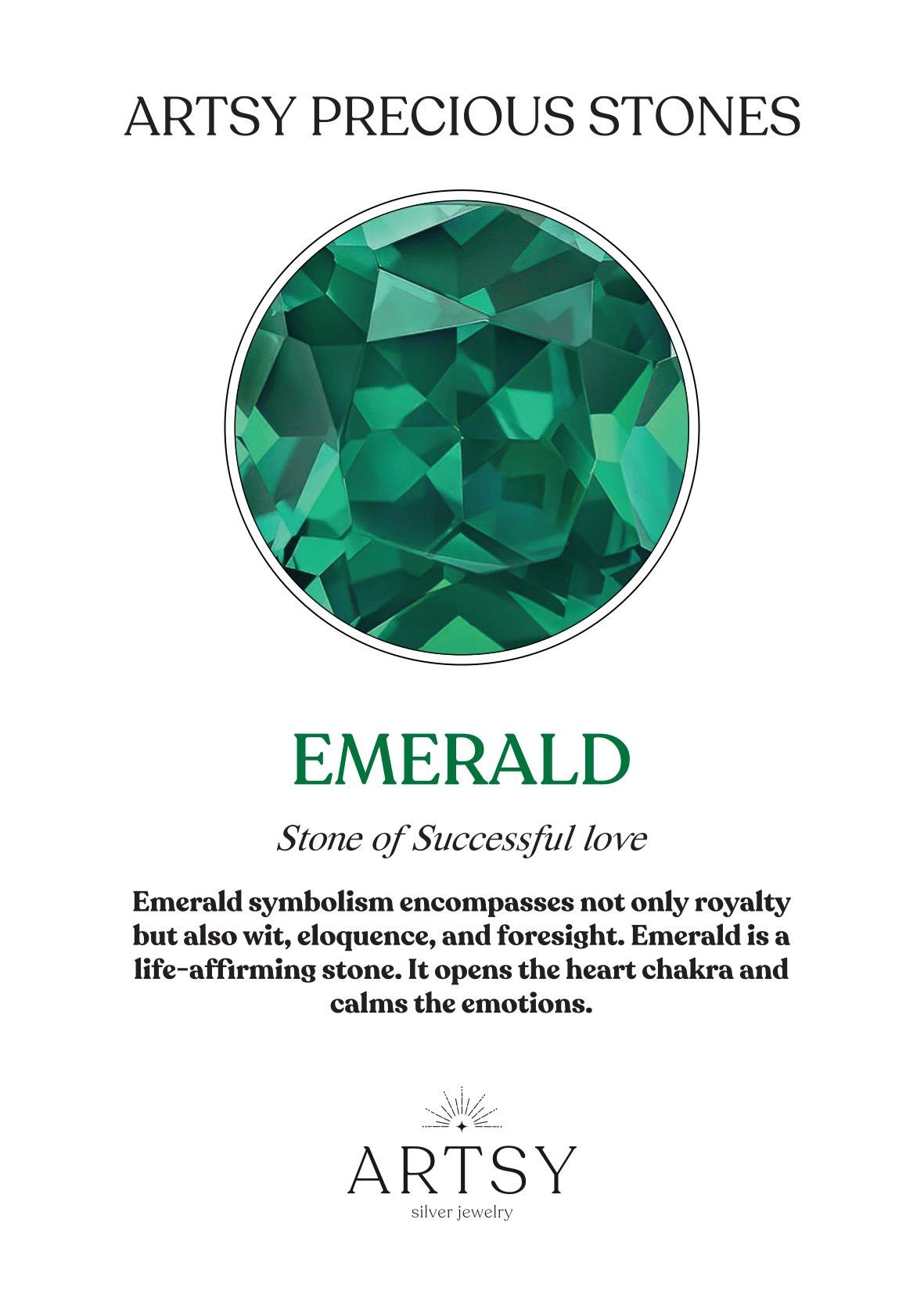 Mi Amor Emerald 2 Set Ring - ARTSY SILVER
