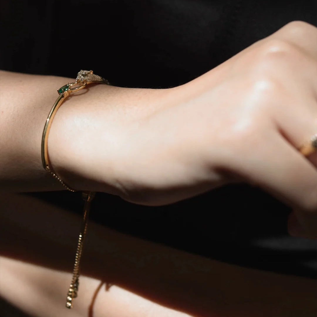 Stay Wild Tiger Adjustable Bracelet - ARTSY SILVER