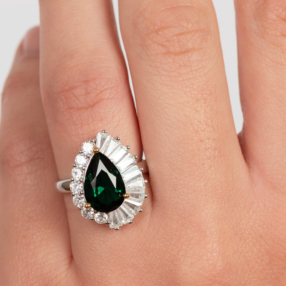 Emerald & Baguette Stones Ring