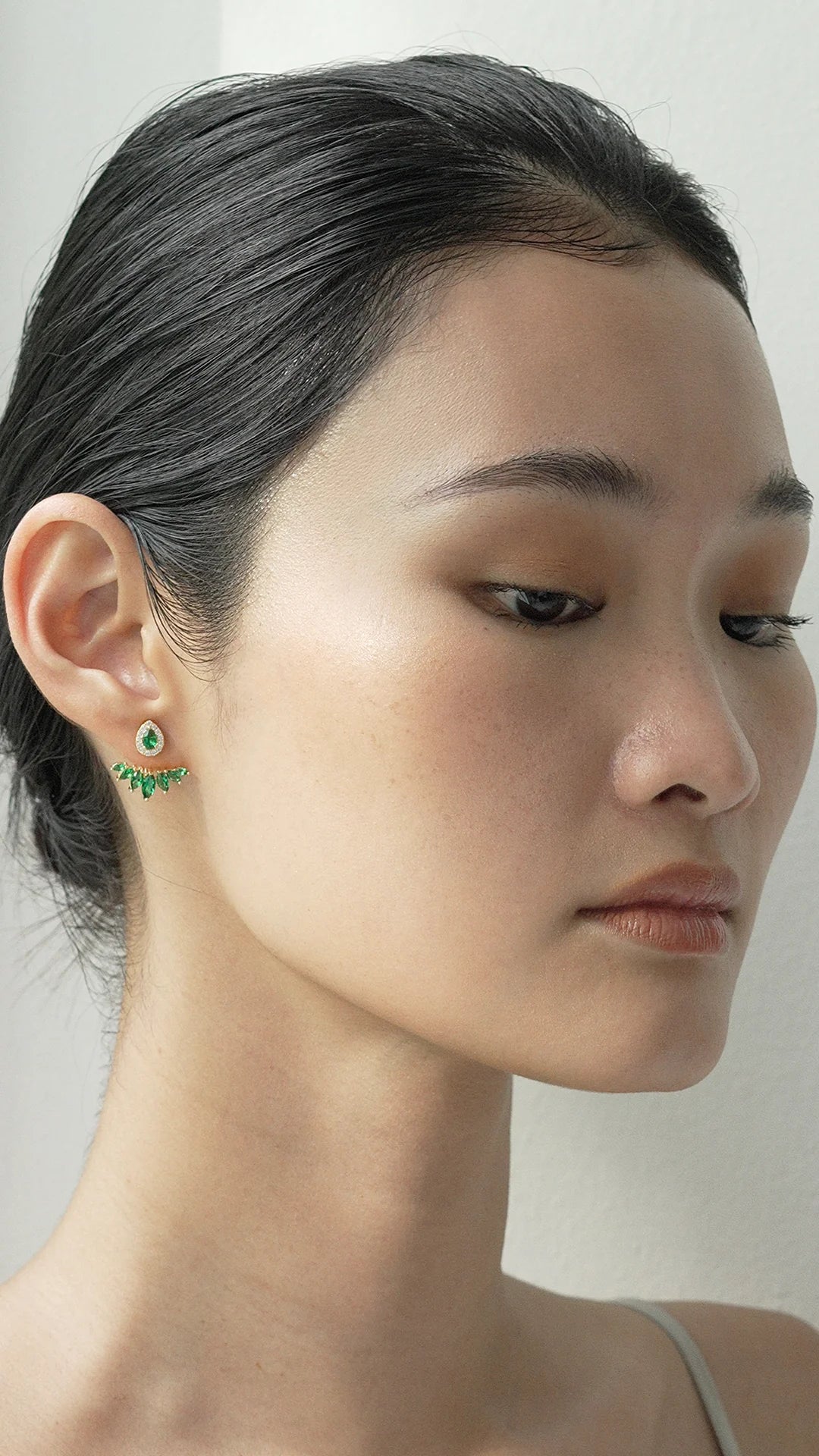 EMERALD STONE EAR JACKETS