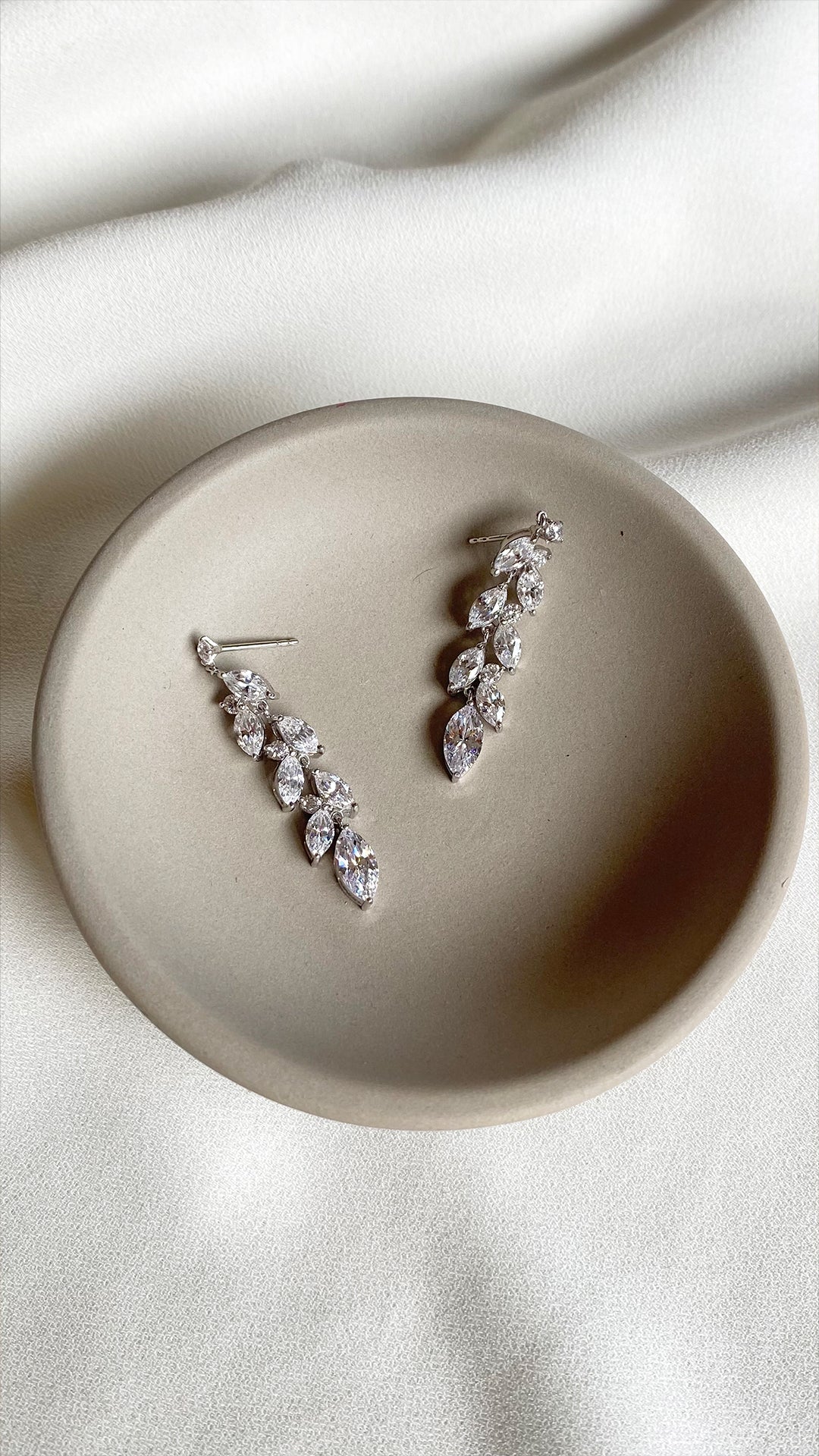 Enchanted White Zircon Earrings - ARTSY SILVER