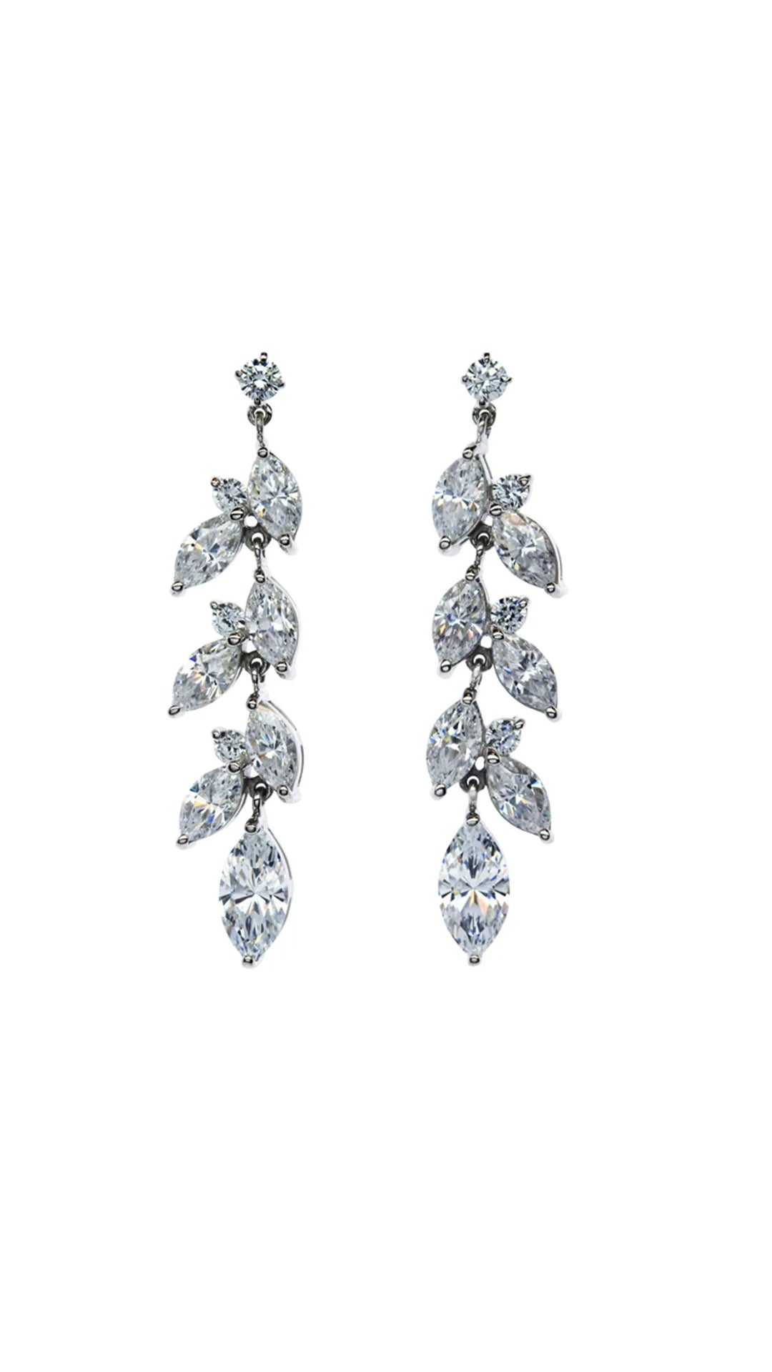 Enchanted White Zircon Earrings - ARTSY SILVER
