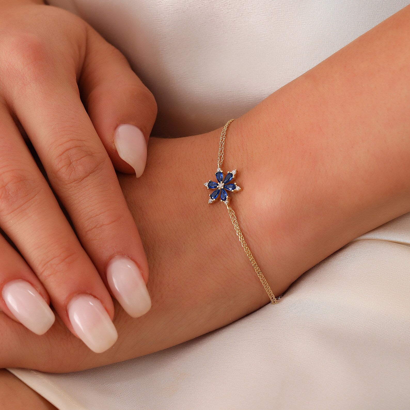 Eudora Blue Sapphire Bracelet - ARTSY SILVER
