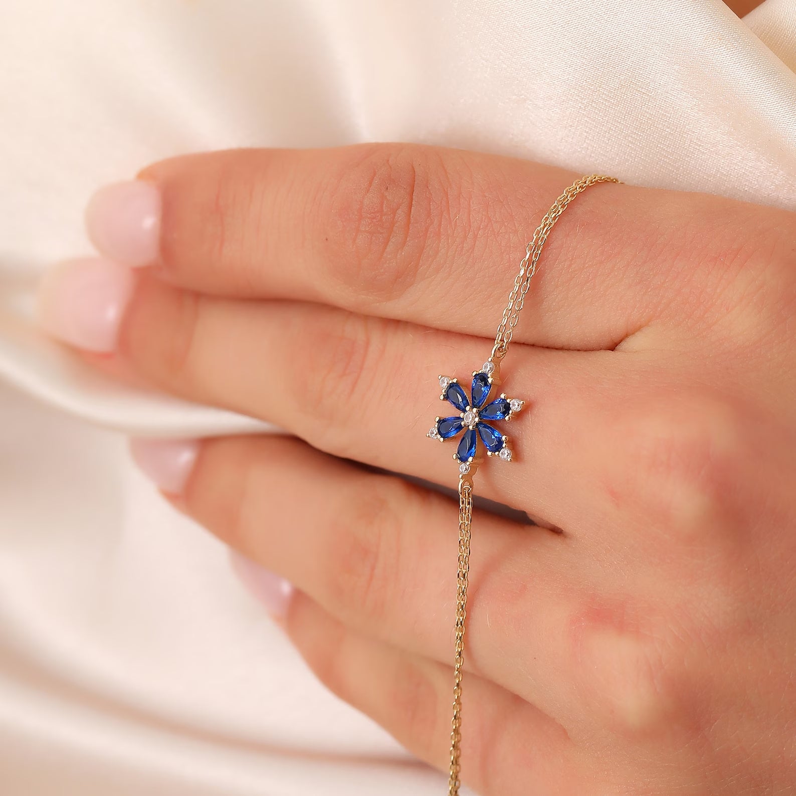 Eudora Blue Sapphire Bracelet - ARTSY SILVER