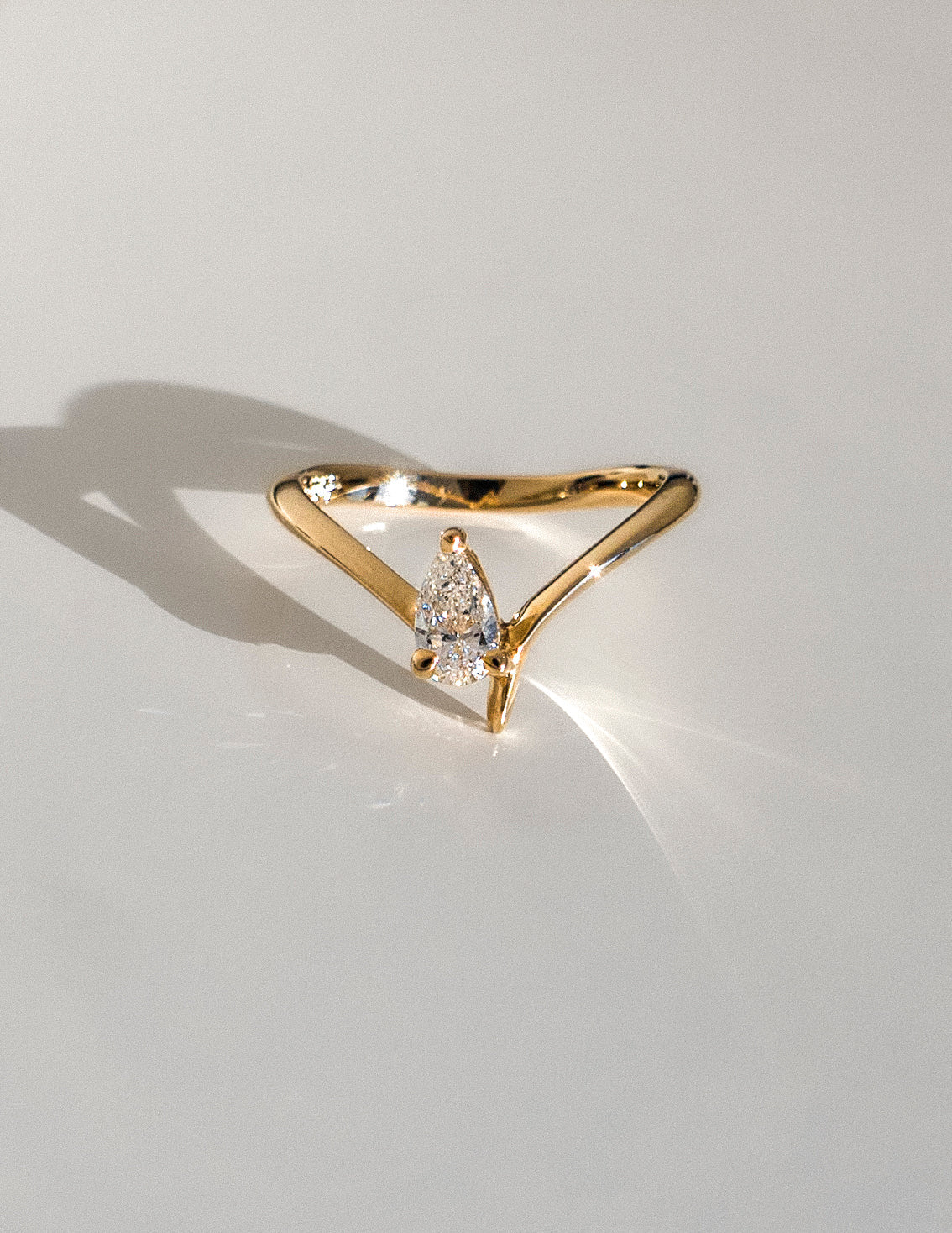 Eve Pear Zircon Ring - ARTSY SILVER