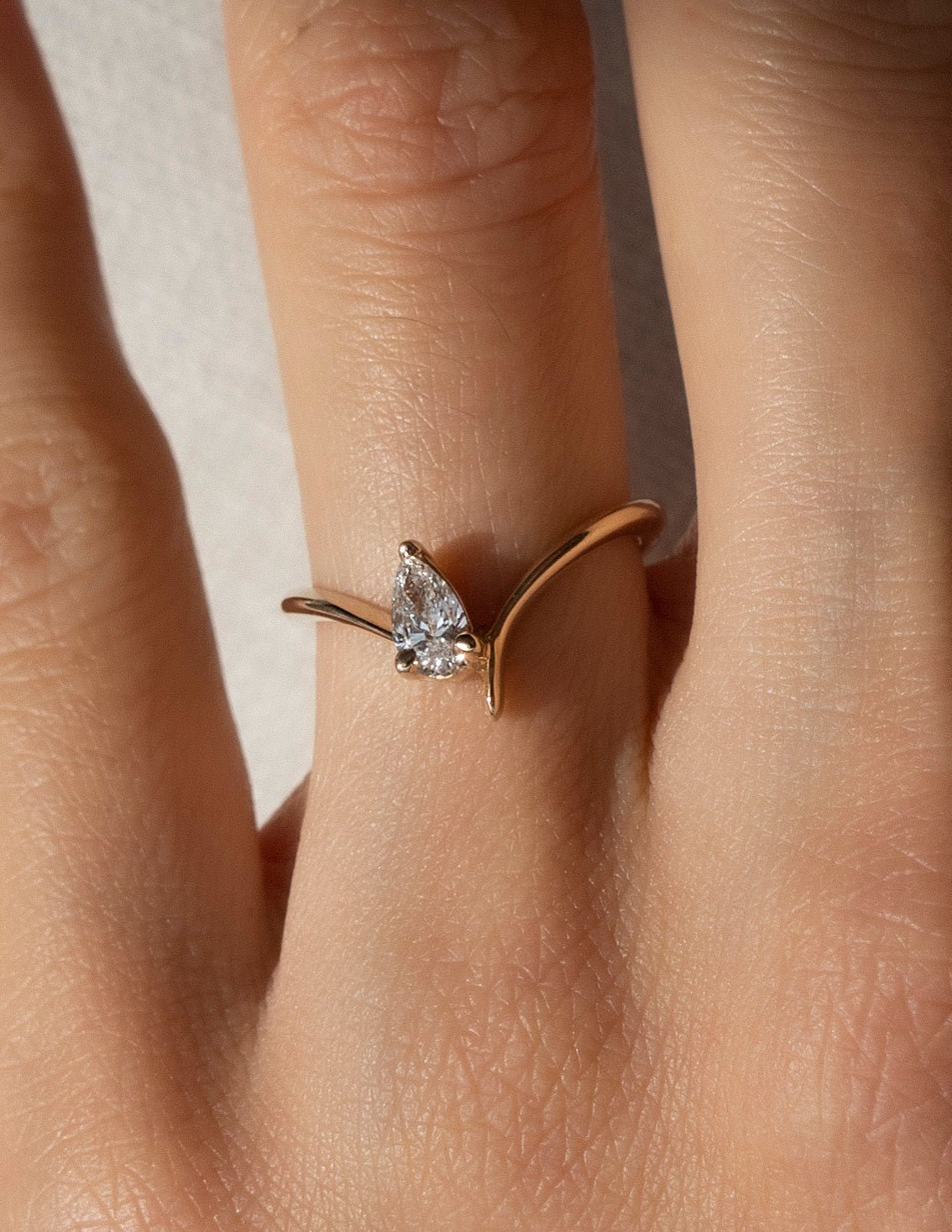 Eve Pear Zircon Ring - ARTSY SILVER