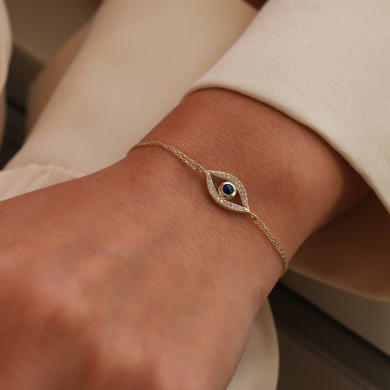 Evil Eye Enamel Bracelet - ARTSY SILVER