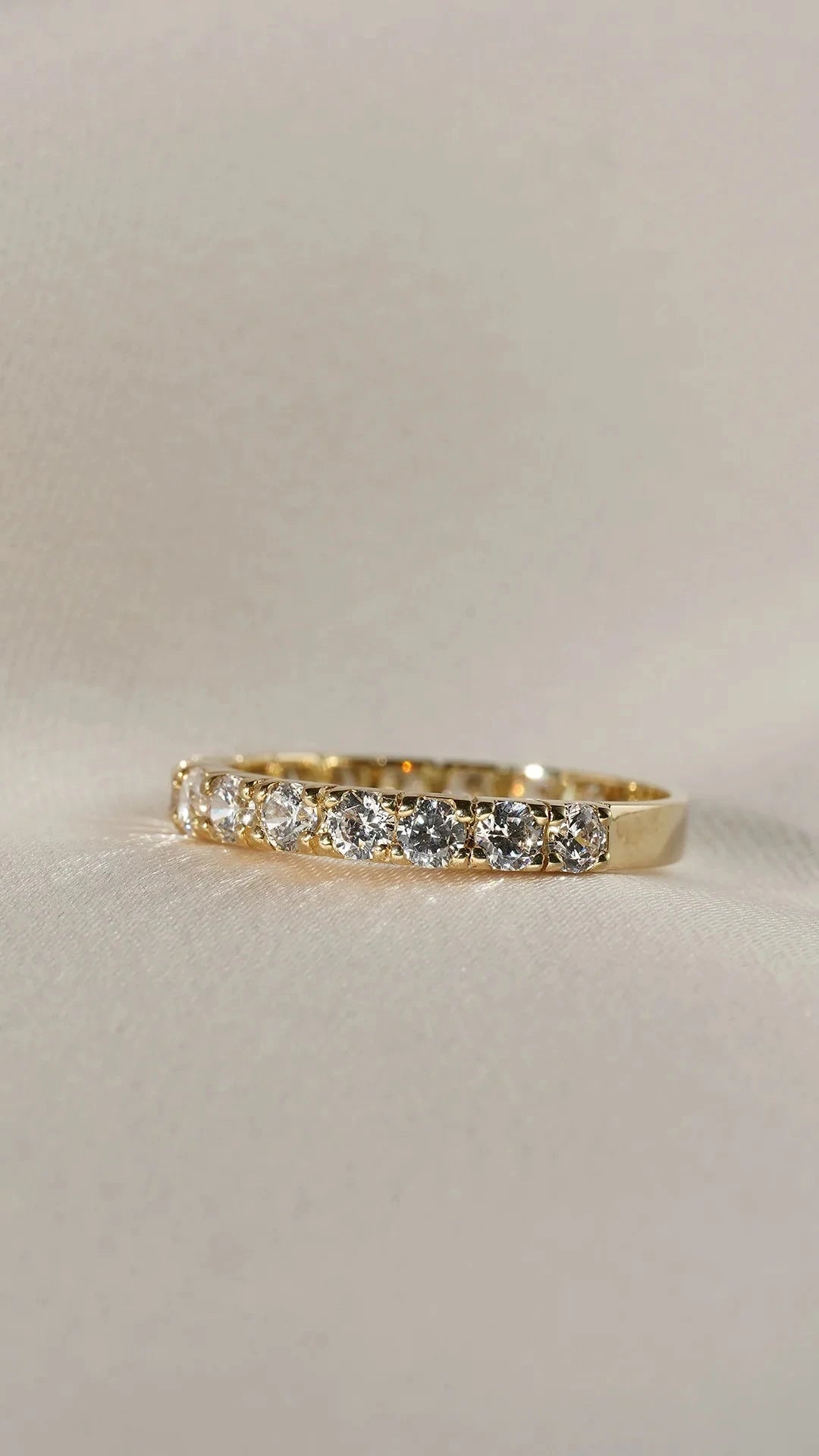 Fairy Lights Gold Plated Zircon Wedding Band - ARTSY SILVER