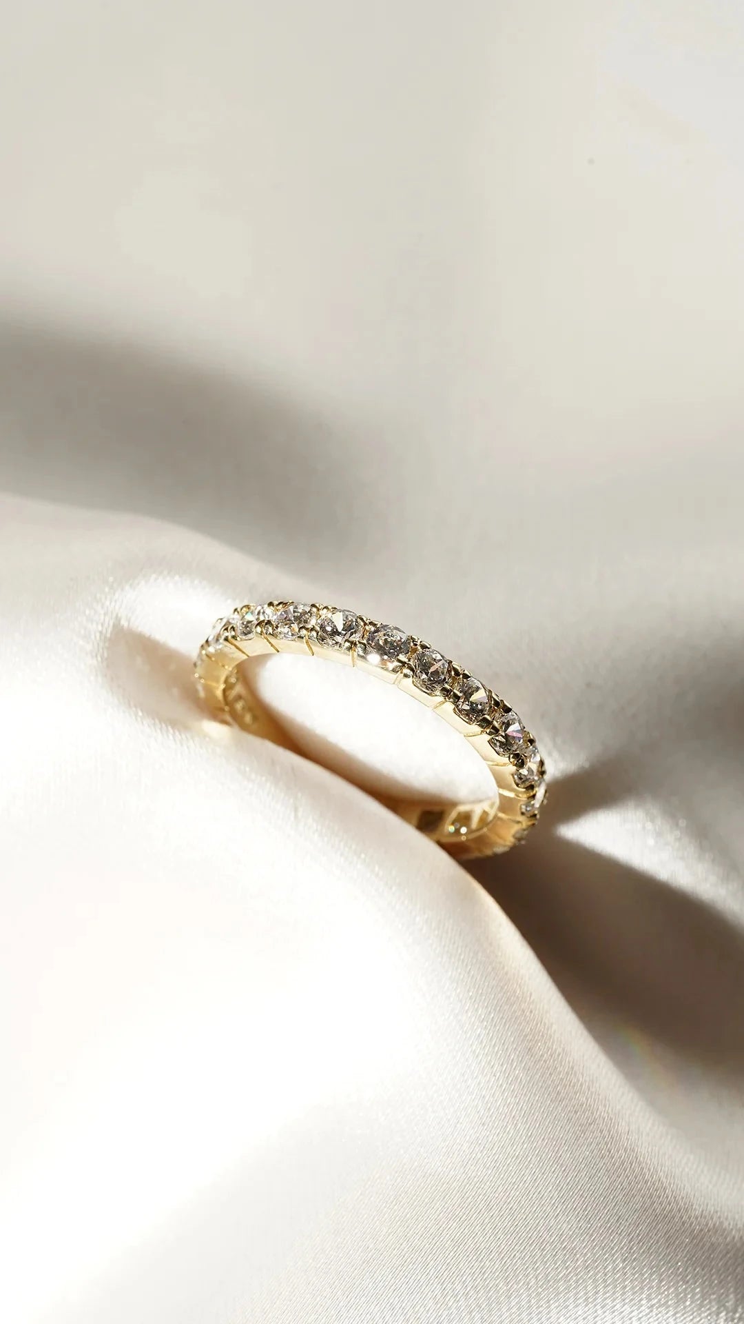 Fairy Lights Gold Plated Zircon Wedding Band - ARTSY SILVER