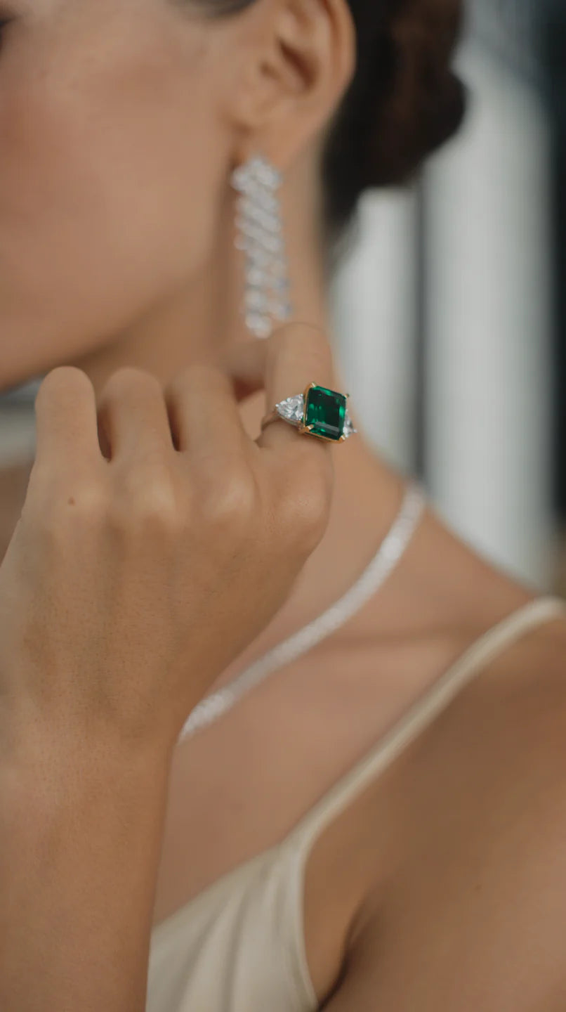 Fancy Emerald Stone Ring