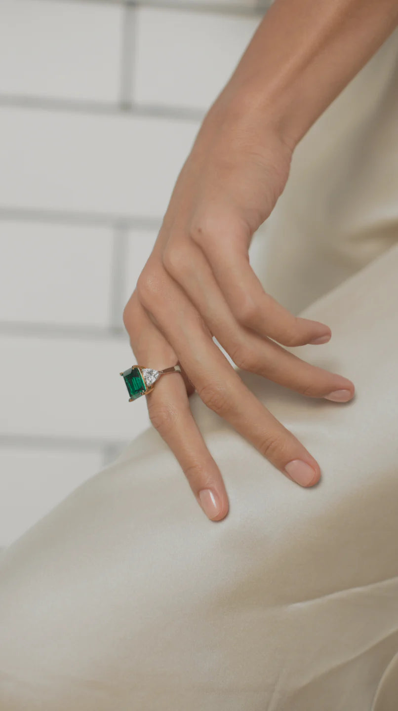 Fancy Emerald Stone Ring
